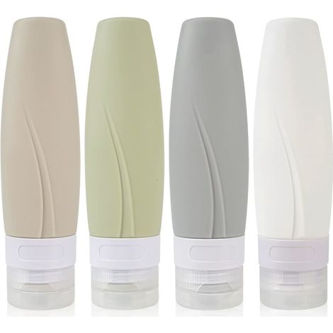HONORNIC - Flacons de voyage de 90 ml, flacons de voyage en silicone étanches
