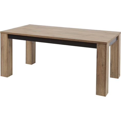 Table allongeable 180/230cm aspect chêne miel et noir mat - SÉLÈNE (1/5)