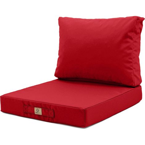 Coussins pour salon de jardin déhoussable 50x60cm Rouge