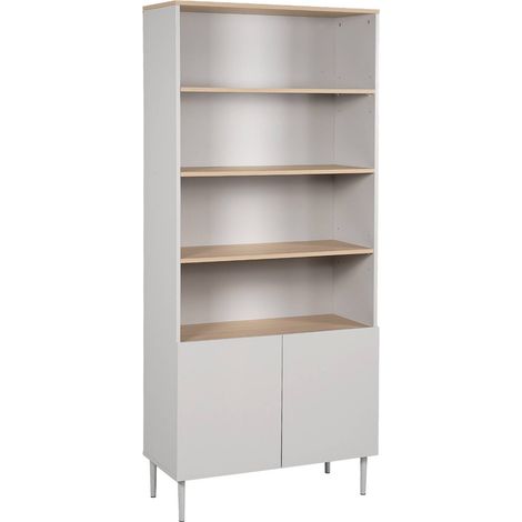 sweeek - Regal, Bücherregal Metall und Holzdekor mit 6 Ebenen B 80 cm