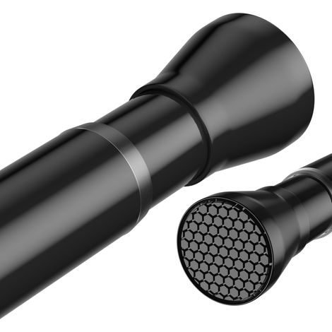 Tringle à rideau de douche réglable pour fenêtres de 71 à 122 cm – Tringle à rideau de douche réglable sans perçage, antidérapante, noire (1/5)