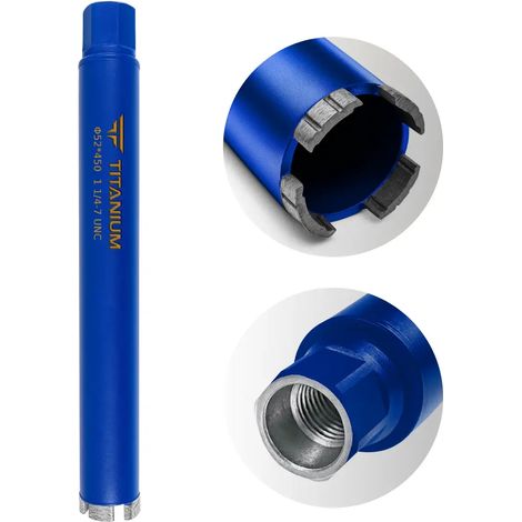 Punta diamantata per carotaggio del calcestruzzo, sega a tazza, 52 mm, 450 mm, titanio (1/5)