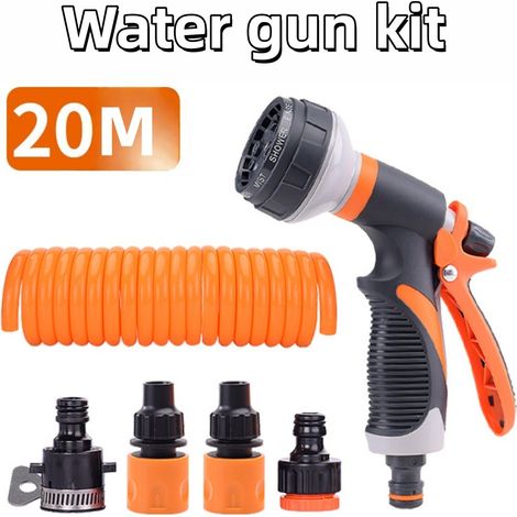 FLAMMKRAFT-Pistolet d'arrosage multifonction haute pression, idéal pour jardin, cour, lavage auto et pulvérisation de fleurs. Outil pratique pour arrosage quotidien et nettoyage extérieur. (1/5)
