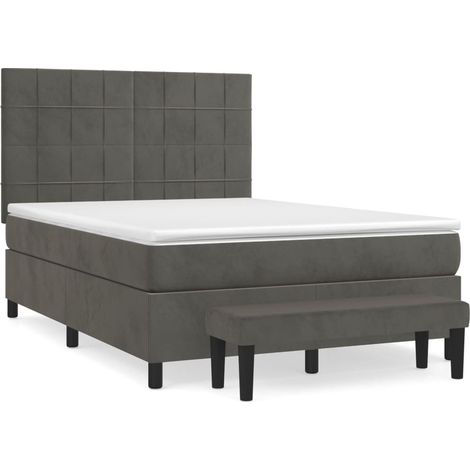 Maison Exclusive - Boxspringbett mit Matratze Dunkelgrau 140x190