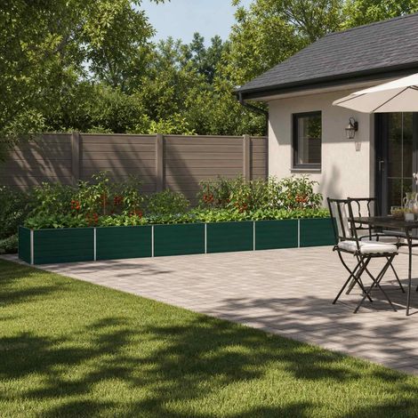 vidaXL Letto rialzato da giardino Verde 600 x 80 x 55 cm