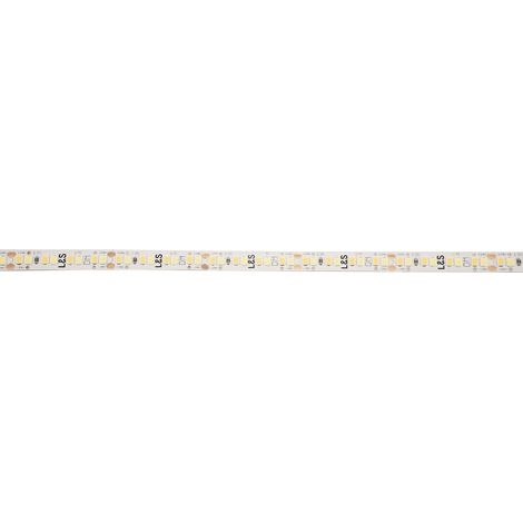 L&S LED-Band HE 112+112LEDs/m (2835), 2700-4000K, 4+4LEDs/35,7mm, 24DC, 4W/m, 8mmx5m, mit 2x Anschlussltg. 2000mm, white PCB, IP20, (1/2)