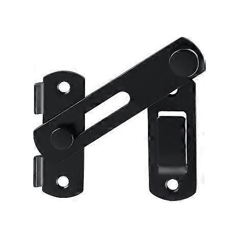 Schiebetürriegel, Türverriegelung, Kippriegel, Schnallenriegel mit Schrauben für Türen, Fenster, Schränke und Gärten, Edelstahl, mattschwarze Ausführung. (1/5)