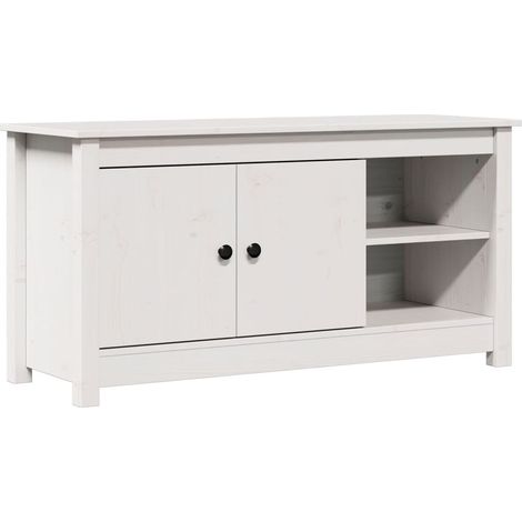 TV Cabinet White 103x36.5x52 cm Solid Wood Pine vidaXL