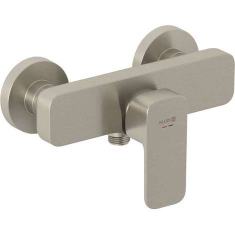 KLUDI-RENON Monomando de ducha con seguridad integrada Níquel Cepillado Inoxidable PVD, 42831N575 (1/2)