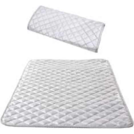 Nappe de Repassage Isolante Couverture de Repassage à la Vapeur Coton Tapis sur Table Portable pour Lave-Linge Sèche-Linge Voyager la Maison Argent 48x85 cm (1/5)