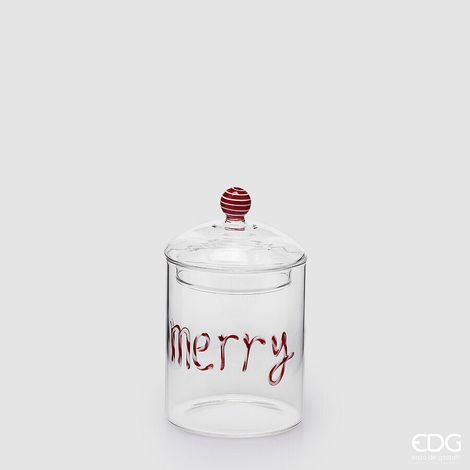 EDG Enzo De Gasperi Contenitore Cilindro Merry Christmas Rosso H16,5 Ø10 cm – Decorazione Natalizia (1/4)