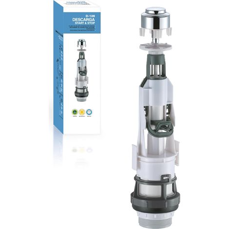 Mécanisme de chasse d'eau WC Start Stop universel D-126 - Valve de décharge interrompable ECO, économie d'eau, installation facile, compatible avec différentes bases de chasse d'eau (1/5)