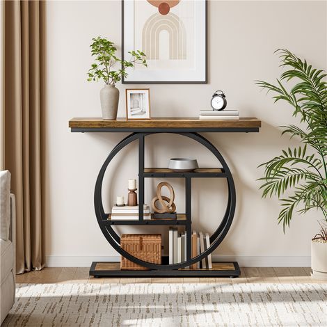 Homevive Mesa Consola de 4 Niveles 100x30x81.8 cm Marrón Rústico (1/5)