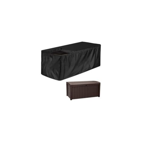 Housse de coffre de jardin pour terrasse et coffres de rangement extérieurs, tissu Oxford imperméable, 130 x 60 x 71 cm