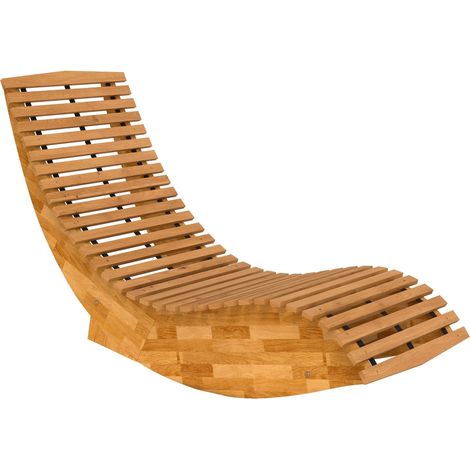 Folding Acacia Wood Sun Lounger, Ergonomic S-Shape Design