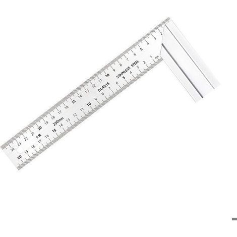 Équerre en acier inoxydable de 250 mm – Double échelle laser durable – Base en alliage d'aluminium pour une précision optimale (1/4)