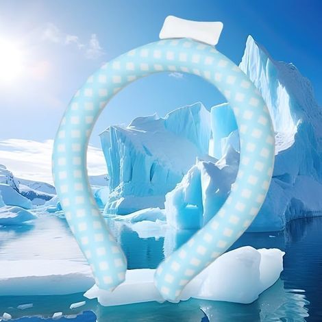 Écharpe Rafraîchissante pour Cou, Tour de Cou Réfrigérant Réutilisable,Bleu clair (1/5)