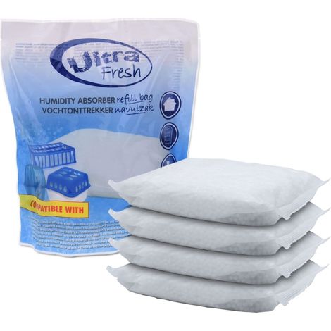 Luftentfeuchter Nachfüllbeutel 450g - 4er Pack - Ultra Fresh Raumentfeuchter Granulat Nachfüllpack