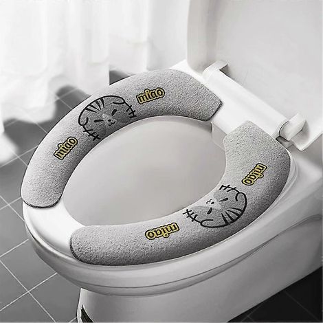 Coussin adhésif pour siège de toilette, antidérapant, imperméable et facile à remplacer (1/5)