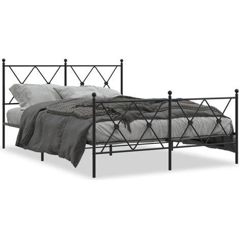 Maison Exclusive - Giroletto con Testiera e Pediera Metallo Nero 137x190 cm (1/5)