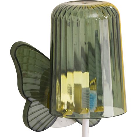 Porte-brosse à dents mural pour salle de bain, sans perçage, avec gobelet pour bain de bouche et ensemble porte-brosse à dents vert olive (1/5)