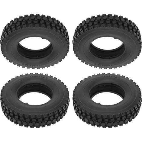 Lot de 4 pneus de 20 mm de large à motif pierre concassée pour camion tracteur Tamiya 1/14 RC (noir) (1/5)