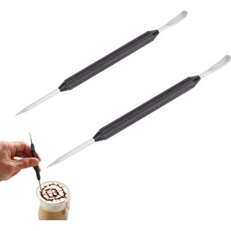 Latte Art Stift (2 Stück) Kaffeekunst Werkzeug Professionelles Barista Werkzeug (1/5)
