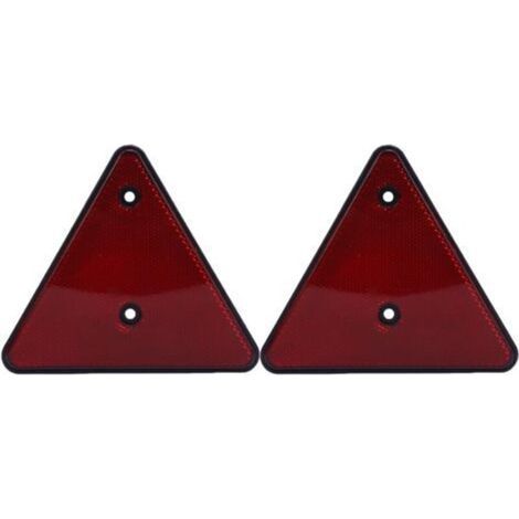 Lot de 2 réflecteurs triangulaires rouges haute visibilité pour remorque, camions, bateaux, SUV, camping-cars et tracteurs.