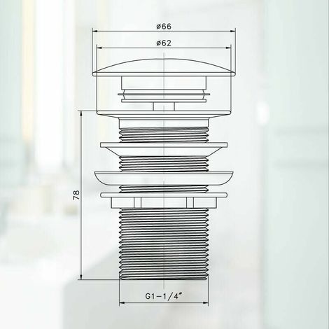 Bonde de douche et lavabo Pop-up sans Trop-Plein en Laiton Chromé G 1-1/4, Équipée d'un Système d'Ouverture et de Fermeture Facile à Bouton-Poussoir.-DPZO (1/4)