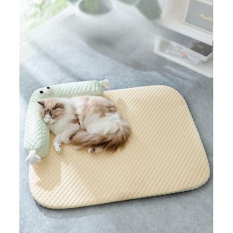 Tapis de couchage rafraîchissants et confortables pour chiens et chats, y compris ceux avec coussins, adaptés aux petits chiens et dotés de coussins amovibles. (1/2)