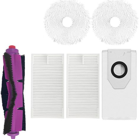 Accesorios para aspiradoras robot Midea, modelo V12, que incluyen cepillo principal/cepillo giratorio/cepillo lateral/mopa/bolsa para el polvo/filtro/filtro HEPA. (1/5)