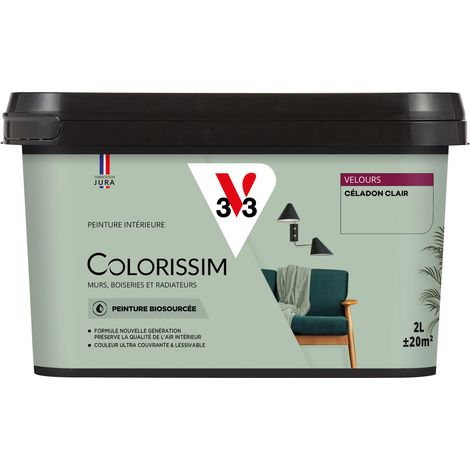 Peinture murale intérieure Colorissim® V33 Céladon clair Velours 2L
