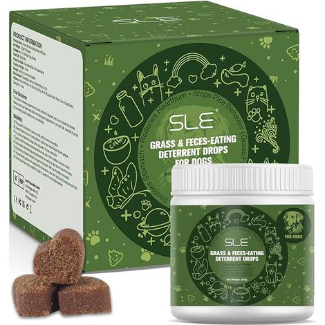 Gouttes pour Chiens Anti-Manger de Herbe & de Fèces - Soutien Digestif Naturel - Argile Guérissante, Écorce d'Orme & Fenouil, Réduit Le Goût de Manger de Herbe/Fèces, 320g/160 pièces (1/5)