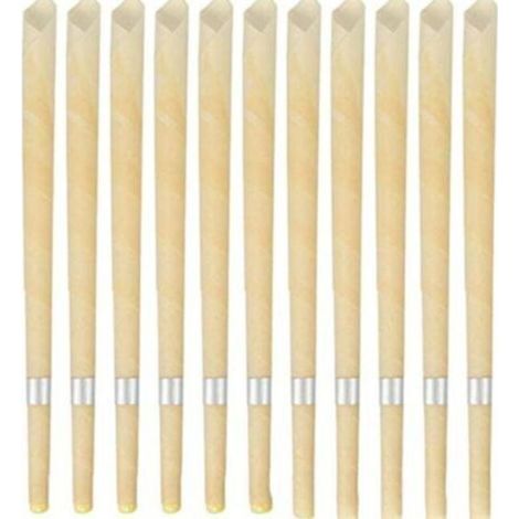 ALLIANDISBougies d'oreille en cire d'abeille 22cm – Durée de combustion 10-12 min – Coton biologique pour dissoudre le cérumen naturellement (1/5)