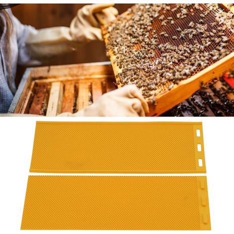 2 pièces 5.4mm cire d'abeille presse moule bricolage caoutchouc peigne feuille de fondation accessoire apiculture jaune (1/5)