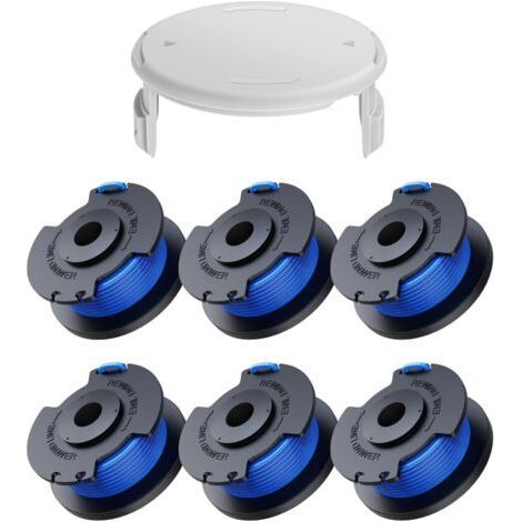 6 Pack Spool Line Trimmer Replacements for Ryobi One + AC14RL3A 18v 24v 40v String Trimmer (6 Spool Line Trimmer, 1 Cover) (1/4)