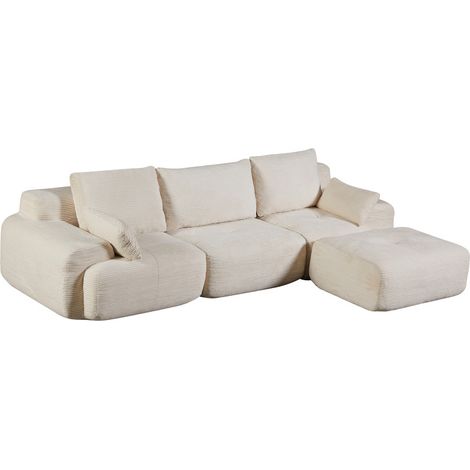 Canapé modulable 3-2-1 avec fonction lit, tissu côtelé (1/5)