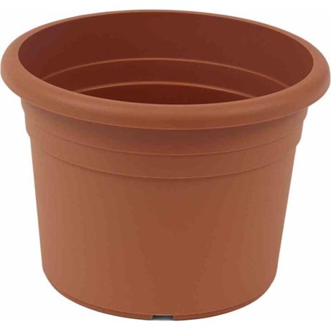 Topf CILINDRO Ø 40 x 26 cm, terracotta Rundes Kunststoffgefäß mit Bodenlöchern