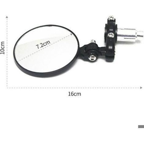 Rétroviseur Moto - 7/8 Pouces - Verre 76 mm - Réglable 360 Degrés - Pour Croiseur Scooter Chopper - Lot de 2 (1/4)