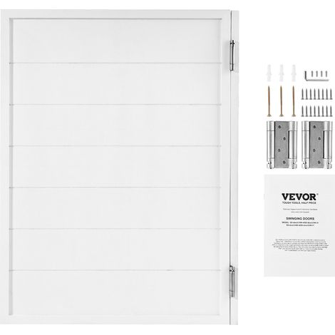 Porte Battante, 805x28x1060 mm, Porte Saloon Simple en Bois de Pin avec Charnières, Quincaillerie, Facile à Installer, pour Intérieur, Couloir de Maison, Cuisine, Bar, Café, Entrée de Pub, Blanc (1/5)