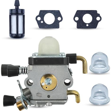 Carburateur pour Stihl FS85 FS80 FS72 FS74 FS75 FS76 Débroussailleuses et pour HS75 HS80 HS85 HL75 Taille-haies Compatible avec KM80 KM85 avec joint Bougie Remplacer pour ZAMA C1Q-S28E C1Q-S69 (1/5)