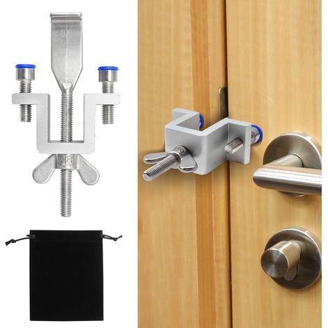 Verrou de porte portable Serrure de sécurité améliorée pour hôtel, chambre à coucher, casier avec double réglage de l'écrou en acier inoxydable (1/4)