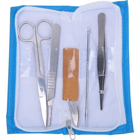 4Pcs Set Dissecting Tweezers Scissors Needle Set Biological Specimen Making Dissector Students Classroom Lab ToolsJ2708 4Pcs Set (1/5)