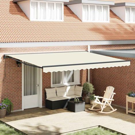 Markisenrahmen Creme 450 x 300 cm Polyester mit PU-Beschichtung vidaXL (1/5)