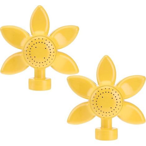 Deux arroseurs de pelouse, de 10 cm (4,3 pouces) de diamètre, avec un motif floral jaune et des points métalliques, pour les petites pelouses et les aires de jeux pour enfants. (1/5)
