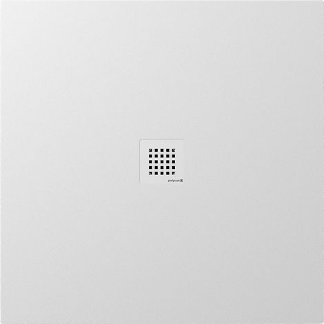 Receveur de douche en marbre coulé TRENECA 90x90cm, découpable selon vos demandes, blanc mat (1/4)