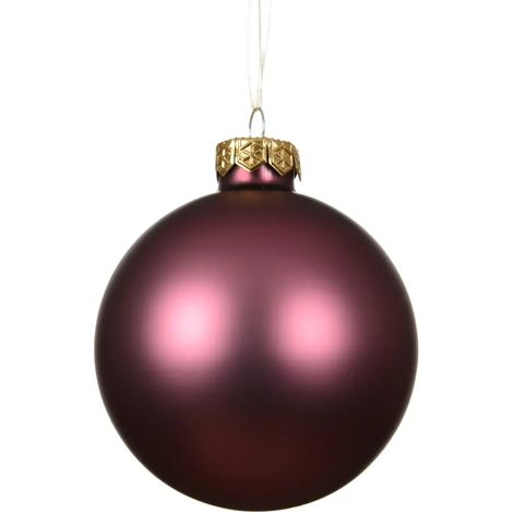 Sfera natalizia in vetro rosa scuro opaco Ø8 cm