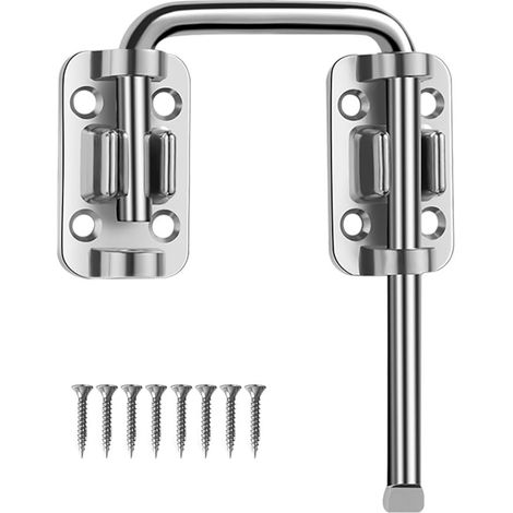 Serrure a Boucle pour Porte Coulissante de Patio,Loquet de Porte en Acier Inoxydable avec Vis pour Fenêtre,Grange,Jardin,Clôture,Portail,Abri de Jardin,Garage (1/5)
