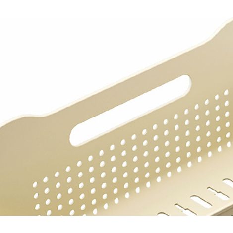 Étagère de douche murale en polypropylène sans perçage, robuste et multifonctionnelle, couleur crème, taille M. (1/5)