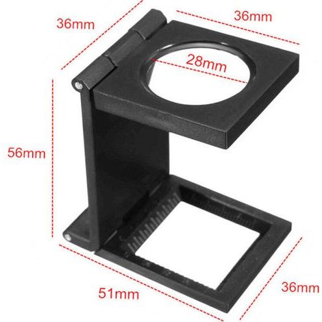 Loupe de Table Compte-fils , Pliable Compteur de fils en métal , grossissement de 10x , loupe de lecture pour travail , bureau maison , réparation , hobby , artisanat , journaux,Loupe (1/5)